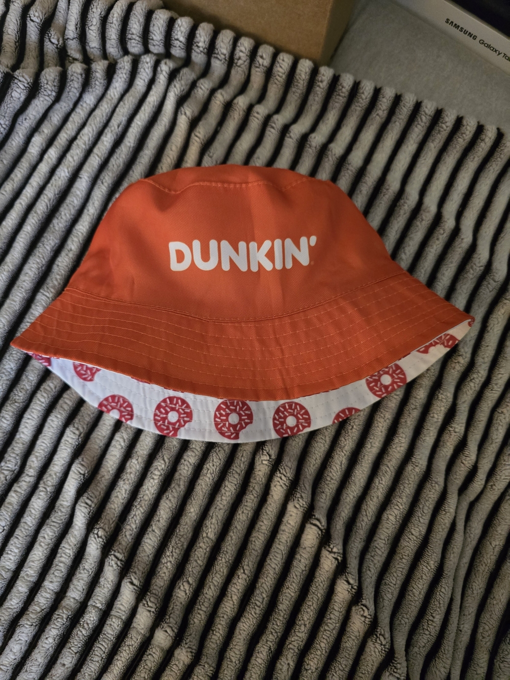 DUNKIN' Orange & White Reversible Bucket Hat